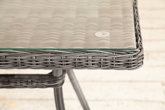 "Латте" плетеный стол из искусственного ротанга, цвет графит 160х90см