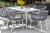"Малага" обеденная группа на 6 персон со стульями "Марсель", каркас белый, роуп светло-серый