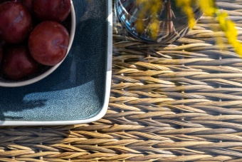 "Капучино" журнальный столик из искусственного ротанга (гиацинт), цвет соломенный