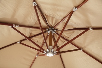 "Корсика" зонт уличный 3х3м на алюминиевой опоре, цвет под дерево