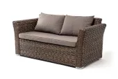 "Капучино" диван из искусственного ротанга (гиацинт) двухместный, цвет коричневый